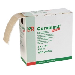 Curaplast sensitiv: 2×4 cm (1 role=250 náplastí)