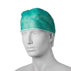 Chirurgická čepice s úvazky (100 ks) - zelená